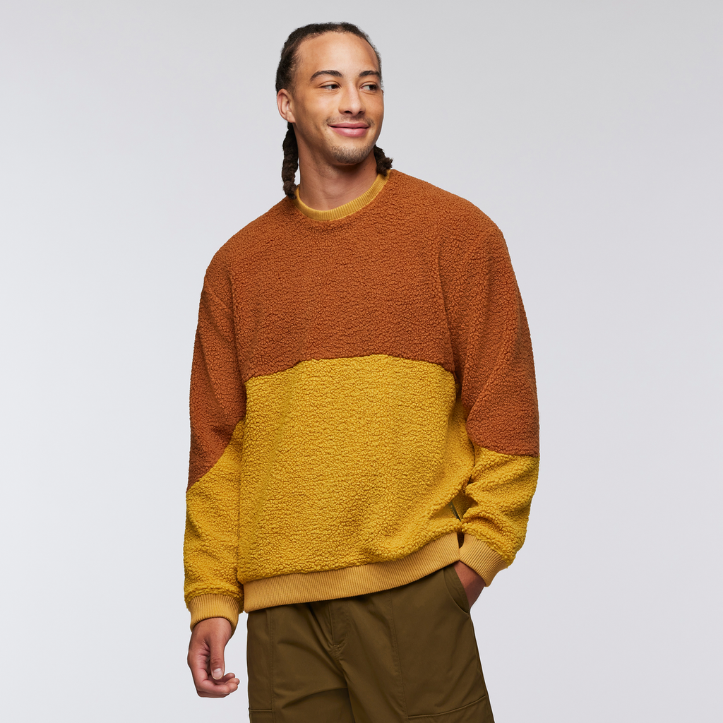 High Pile Fleece Crew - Men's, Sienna/Amber, Model Kai