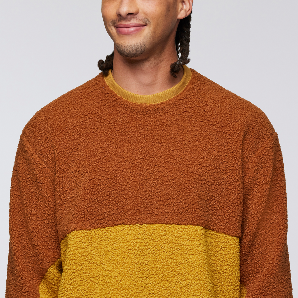 High Pile Fleece Crew - Men's, Sienna/Amber, Model Kai