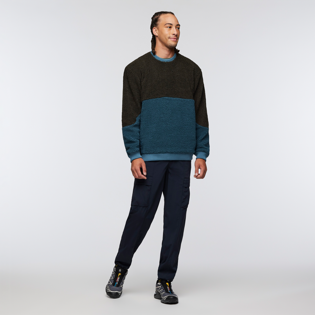High Pile Fleece Crew - Men's, Woods/Blue Spruce, Model Kai
