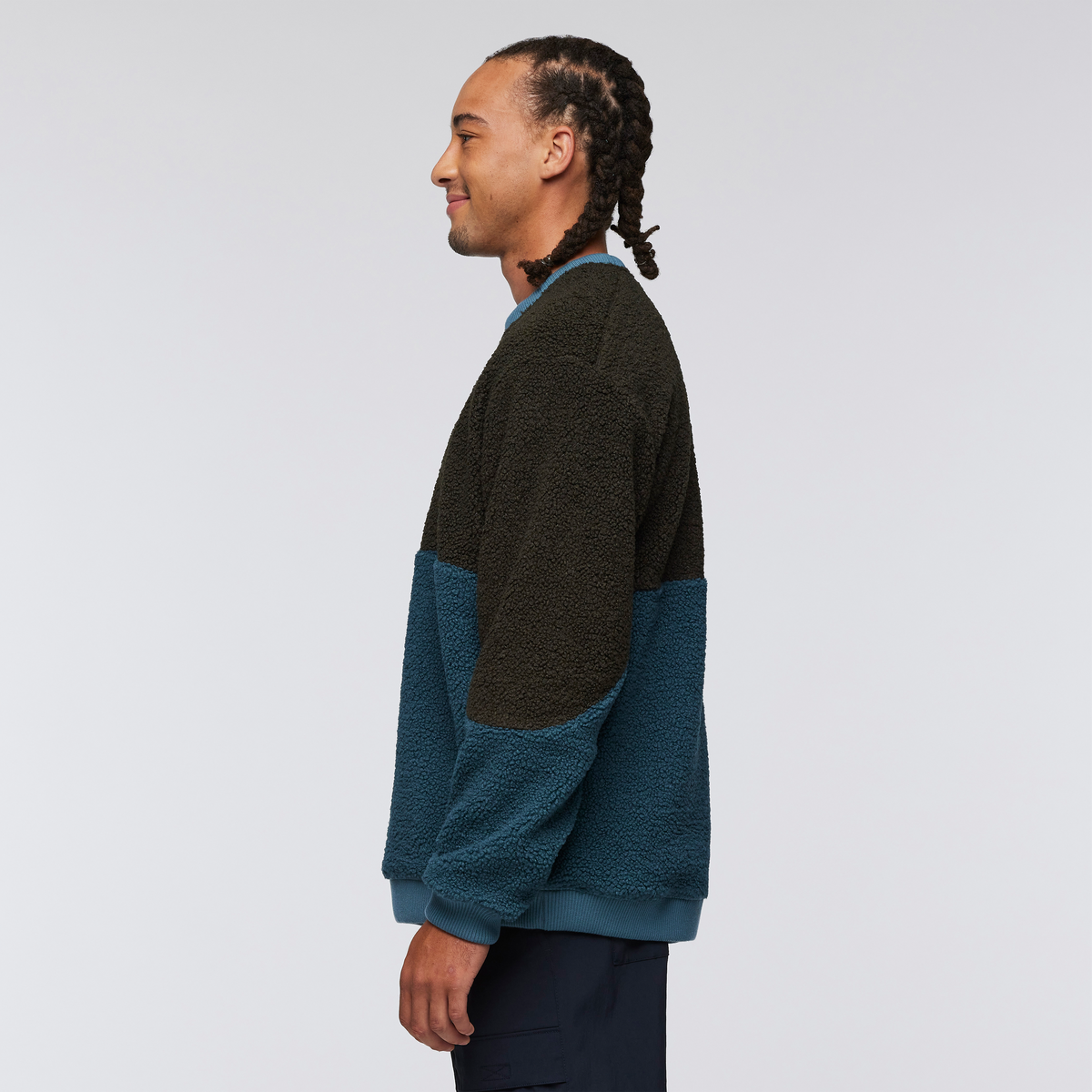 High Pile Fleece Crew - Men's, Woods/Blue Spruce, Model Kai