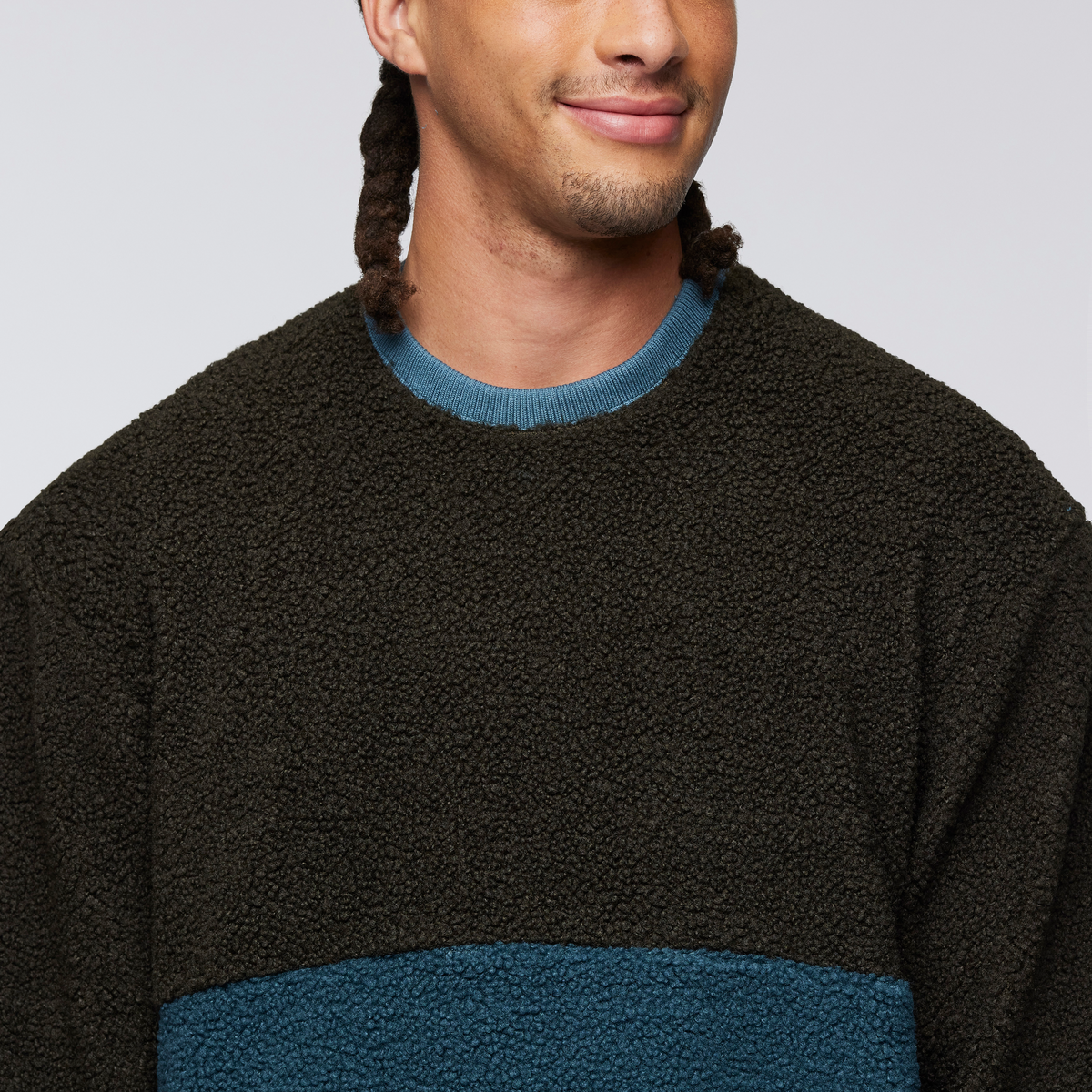 High Pile Fleece Crew - Men's, Woods/Blue Spruce, Model Kai