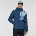 Impermeo 3L Hooded Shell Jacket - Men's, Deep Sea, Model Jackson