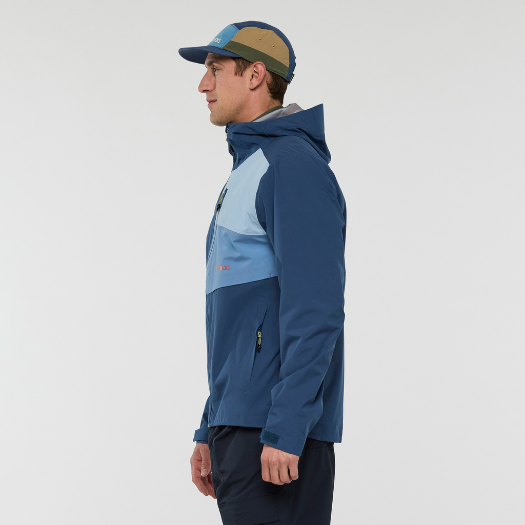 Impermeo 3L Hooded Shell Jacket - Men's, Deep Sea, Model Jackson