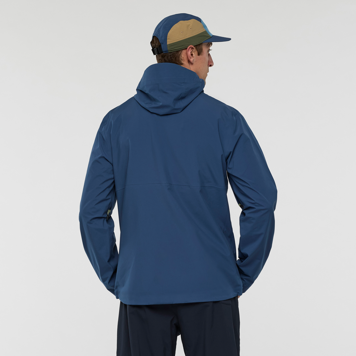 Impermeo 3L Hooded Shell Jacket - Men's, Deep Sea, Model Jackson