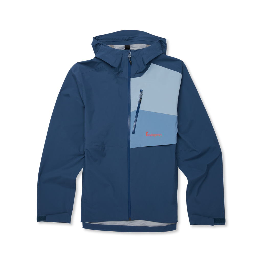 Impermeo 3L Hooded Shell Jacket - Men's, Deep Sea, Model Jackson