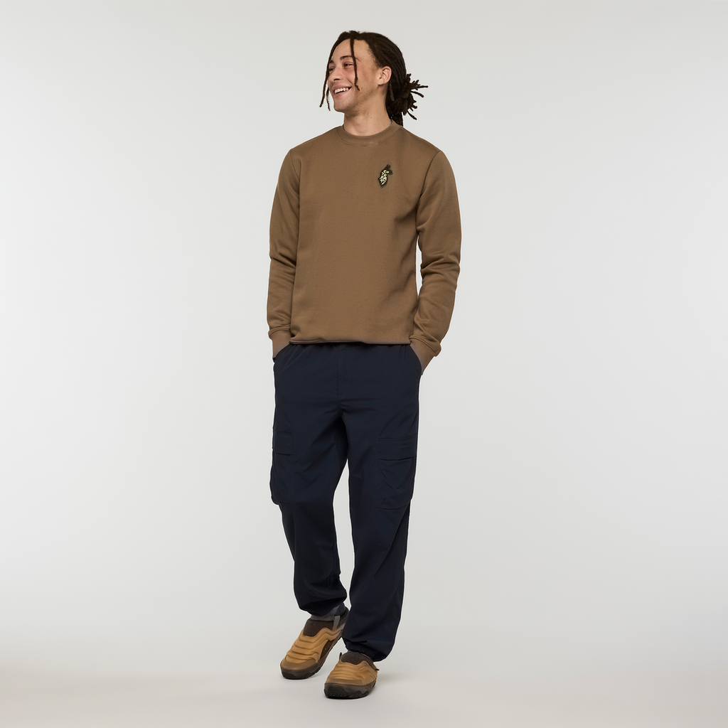 Lava Llama Crew Sweatshirt - Men's, Dune, Model Kai