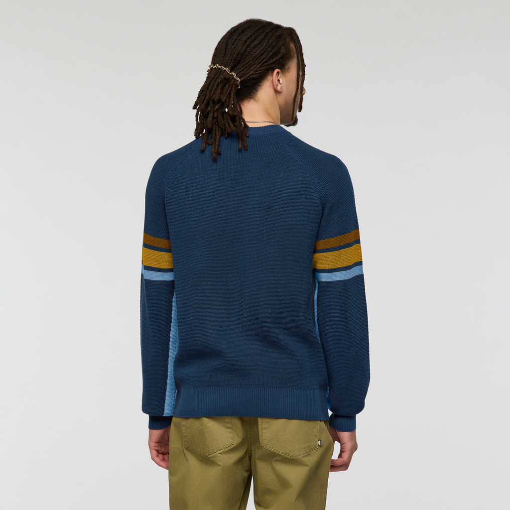 Libre Waffle Crew Sweater - Men's, Deep Sea, Model Kai