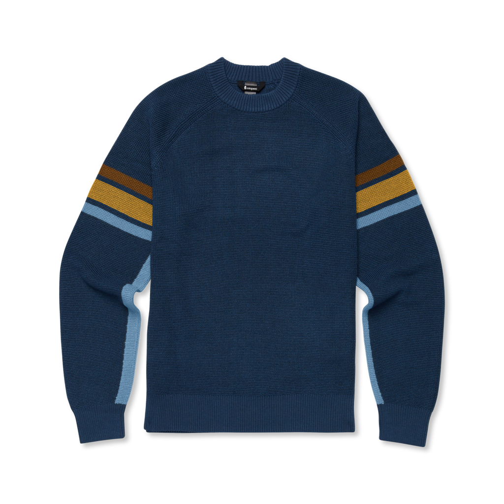 Libre Waffle Crew Sweater - Men's, Deep Sea, flatlay