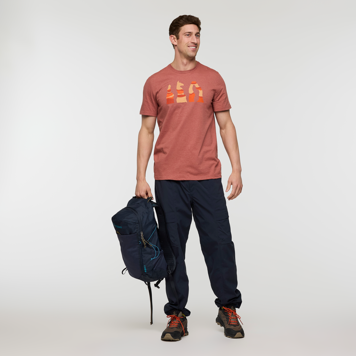 Llama Hoodoo T-Shirt - Men's, Nutmeg, Model Jackson