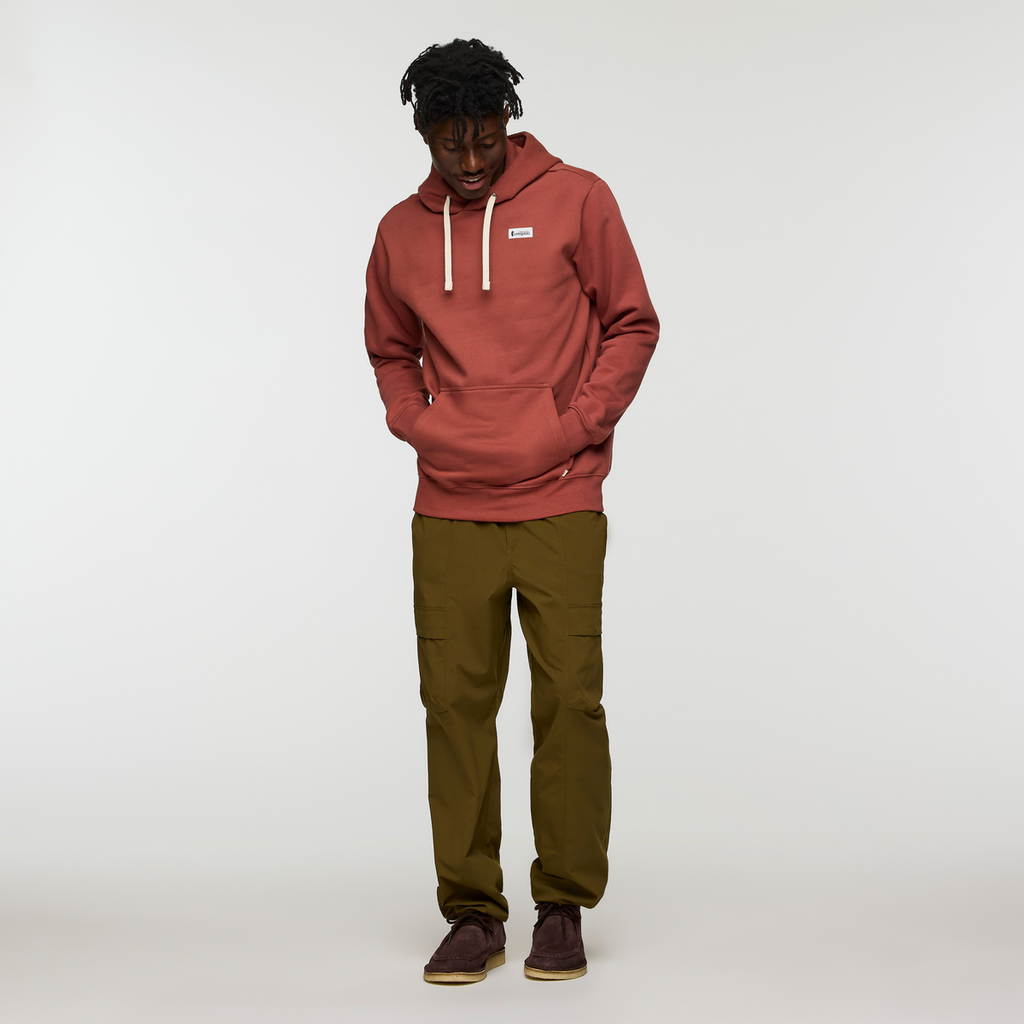 Llama Patch Pullover Hoodie - Men's, Nutmeg, Model Nicolas
