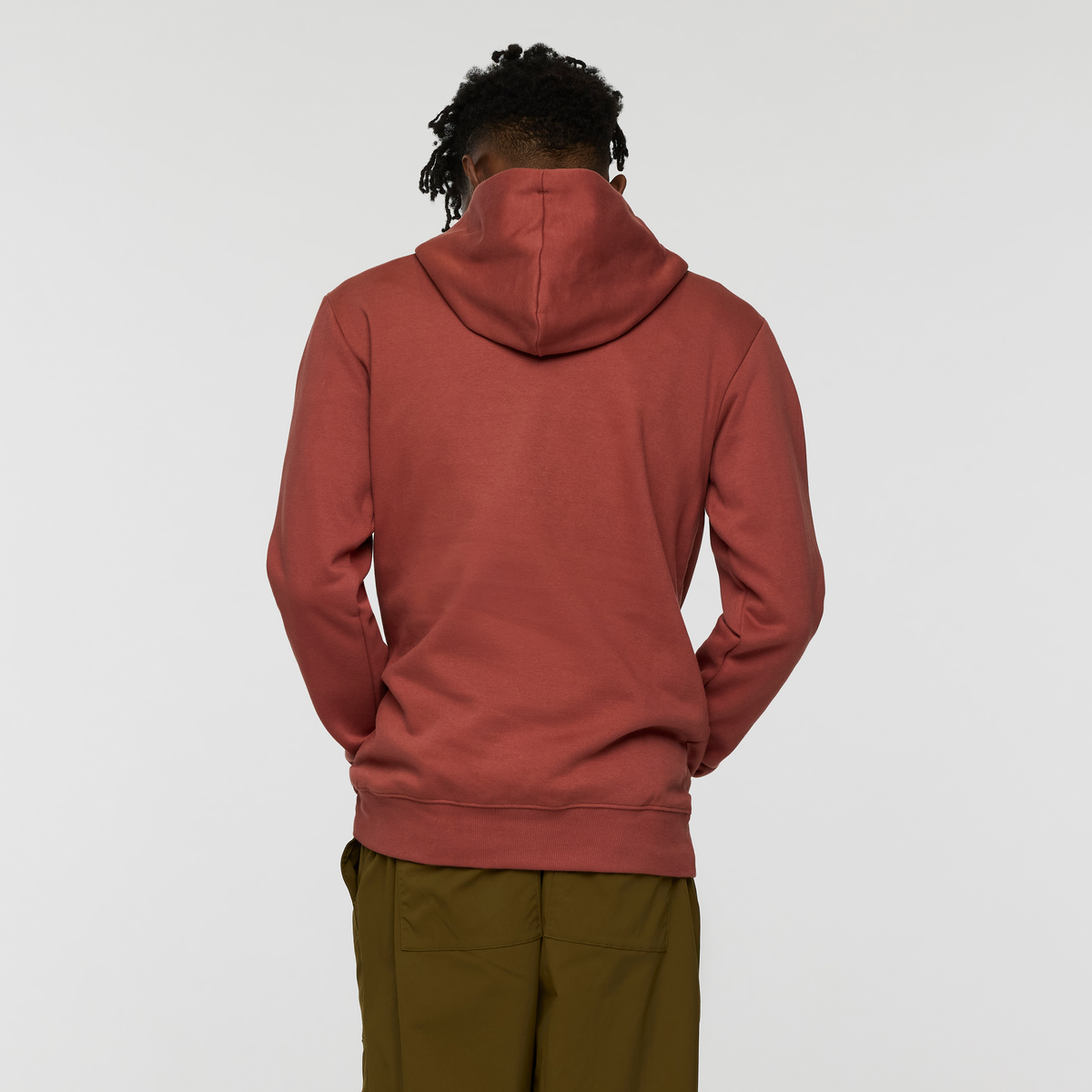 Llama Patch Pullover Hoodie - Men's, Nutmeg, Model Nicolas