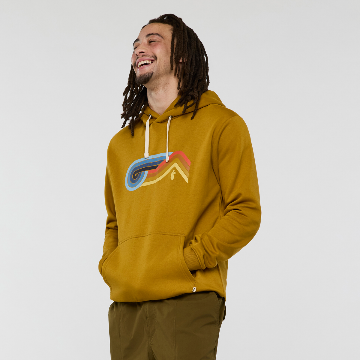 Melting Sunset Pullover Hoodie - Men's, Bronze, Model Kai