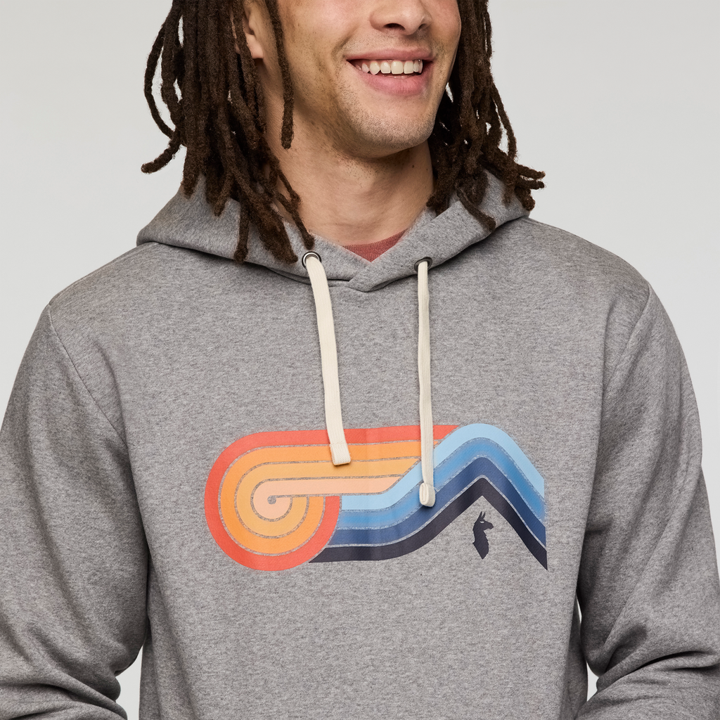 Melting Sunset Pullover Hoodie - Men's, Heather Grey, Model Kai
