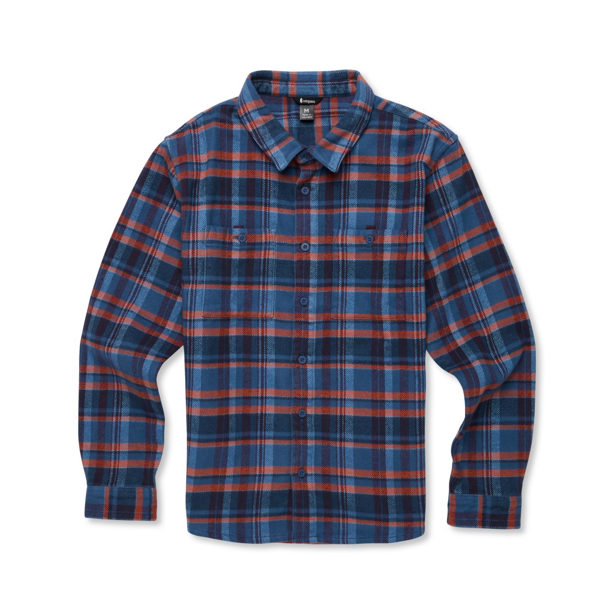 Mero Organic Flannel Shirt - Men's, Deep Sea/Fjord Plaid, Model Nicolas