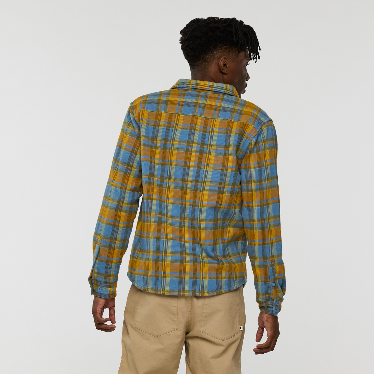 Mero Organic Flannel Shirt - Men's, Fjord/Seed Plaid, Model Nicolas