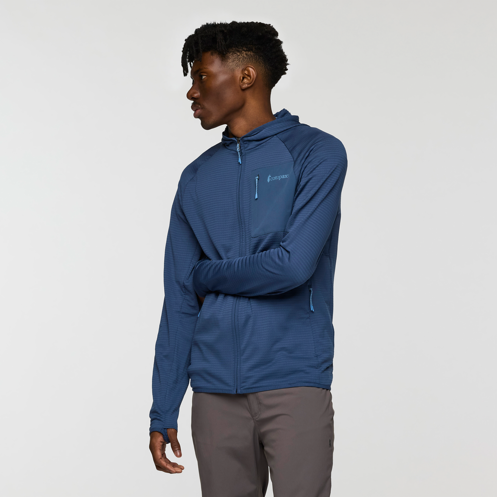 Otero Fleece Full-Zip Hooded Jacket - Men's, Deep Sea, Model Nicolas