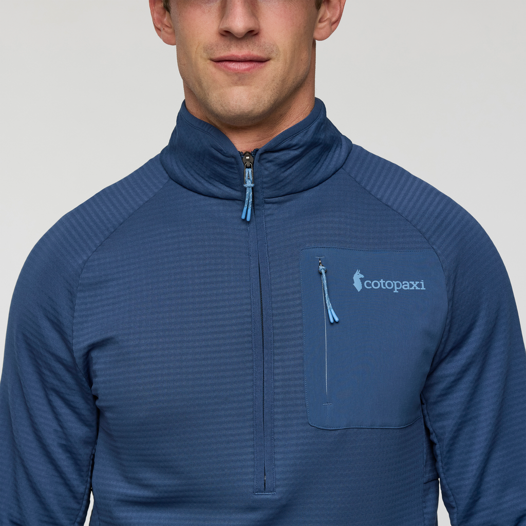 Otero Fleece Half-Zip Pullover - Men's, Deep Sea, Model Jackson