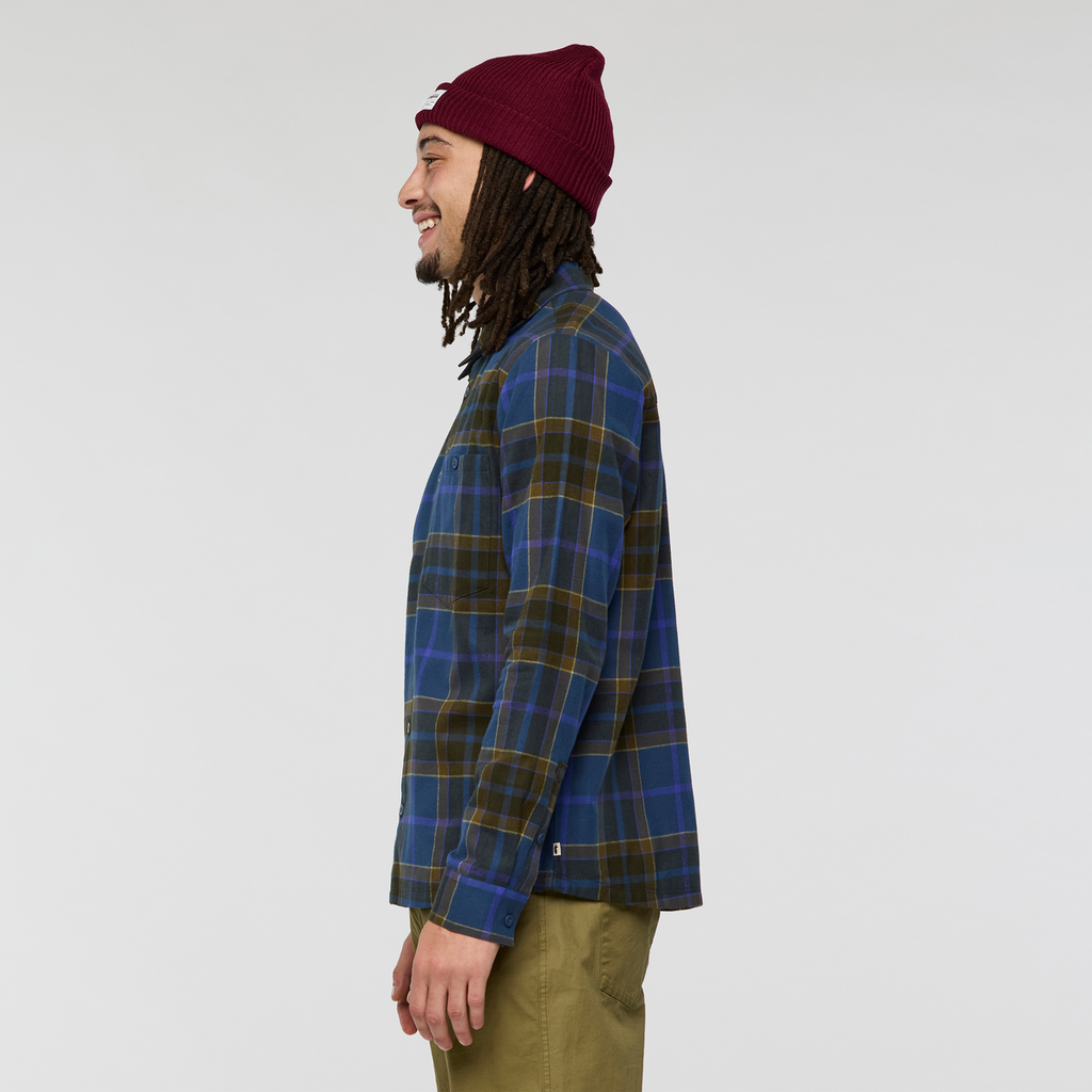 Quedo Flannel Shirt - Men's, Deep Sea Plaid, Model Kai