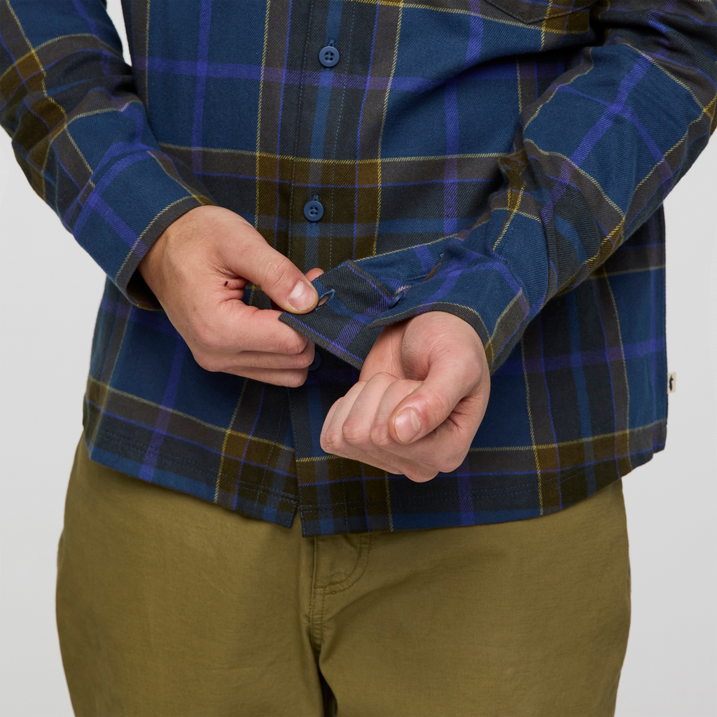 Quedo Flannel Shirt - Men's, Deep Sea Plaid, Model Kai