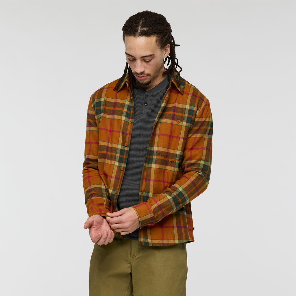Quedo Flannel Shirt - Men's, Sienna Plaid, Model Kai