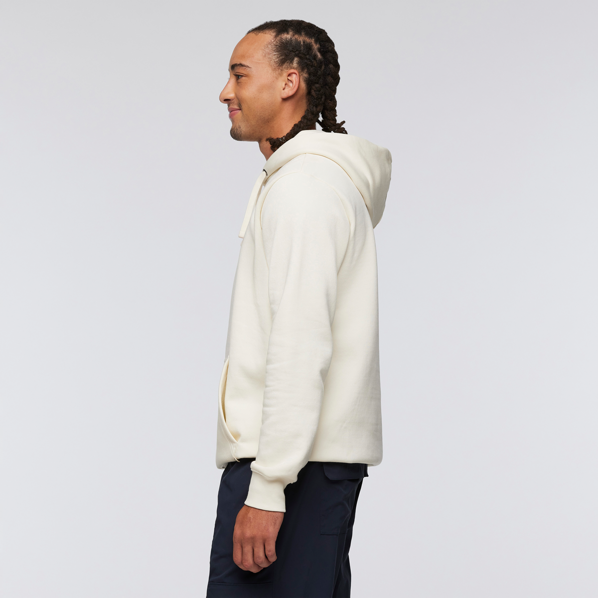 Retro Pullover Hoodie - Men's, Bone, Model Kai