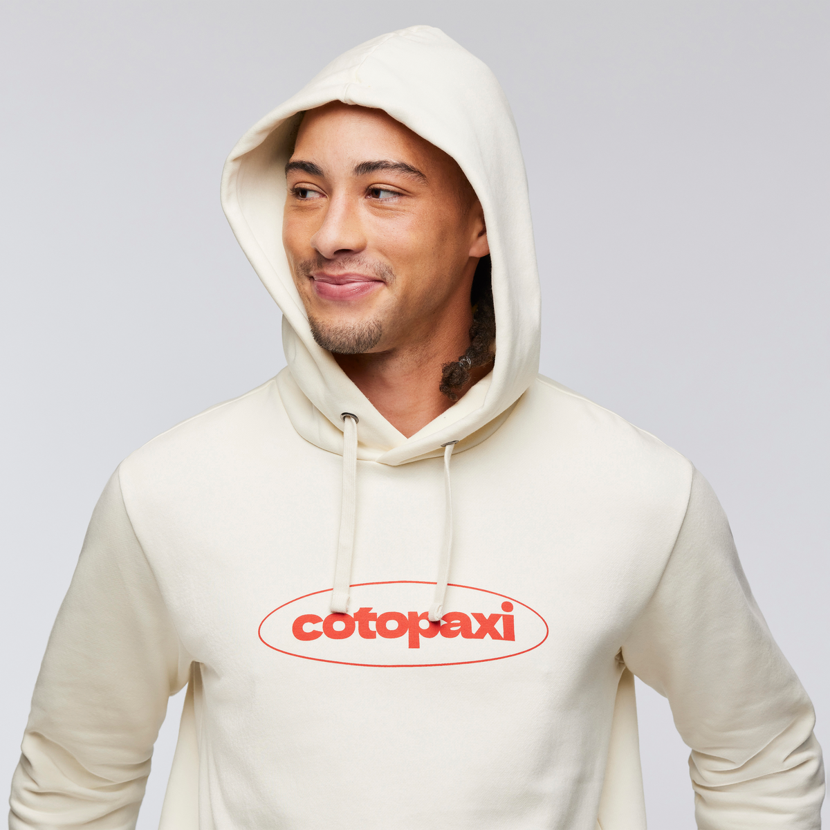 Retro Pullover Hoodie - Men's, Bone, Model Kai