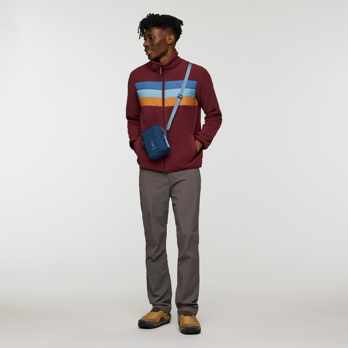 Teca Fleece Full-Zip Jacket - Men's, Acai Bowl, Model Nicolas