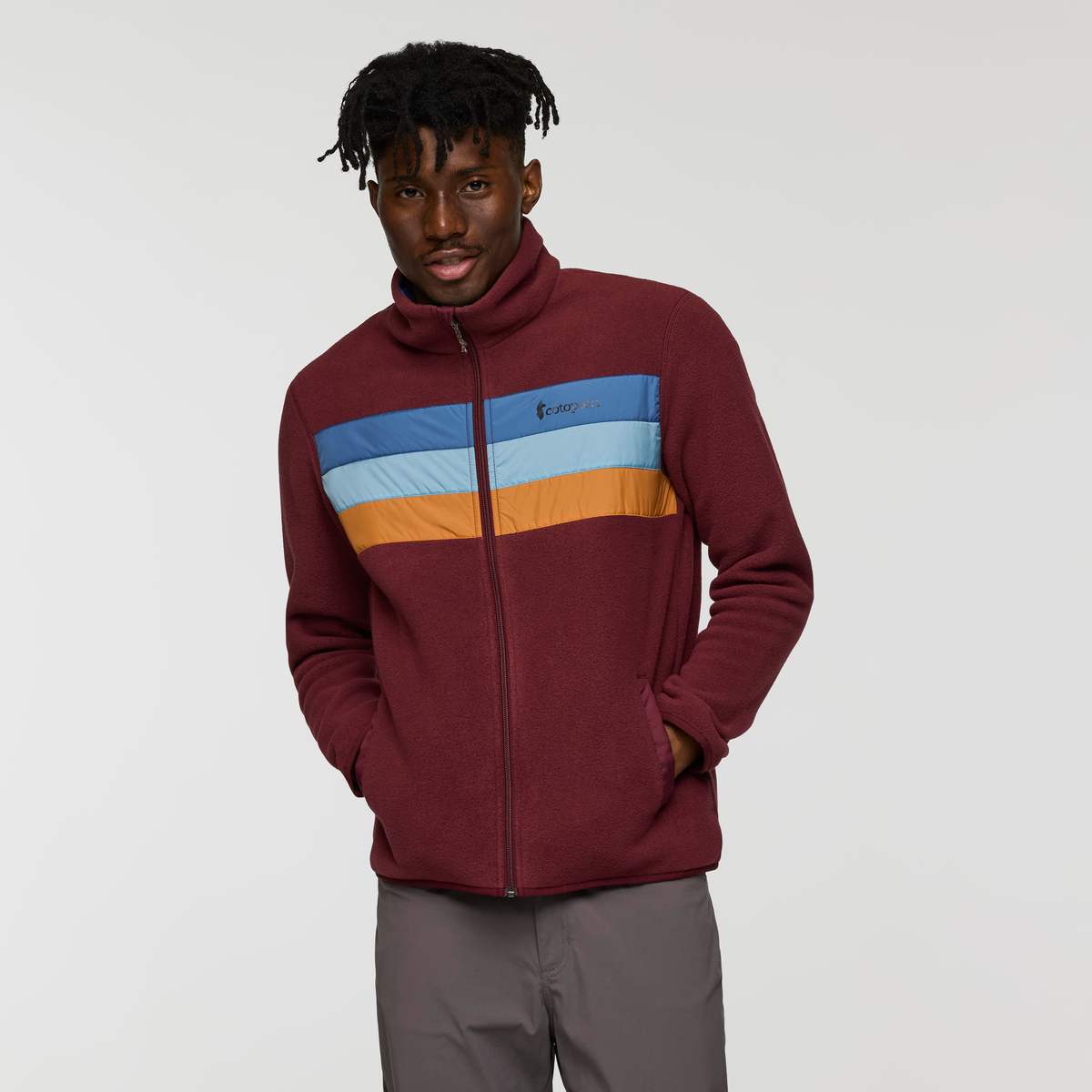 Teca Fleece Full-Zip Jacket - Men's, Acai Bowl, Model Nicolas