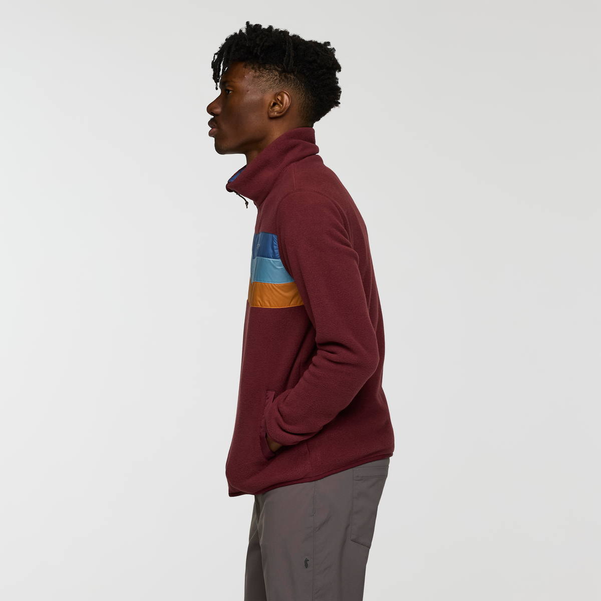 Teca Fleece Full-Zip Jacket - Men's, Acai Bowl, Model Nicolas