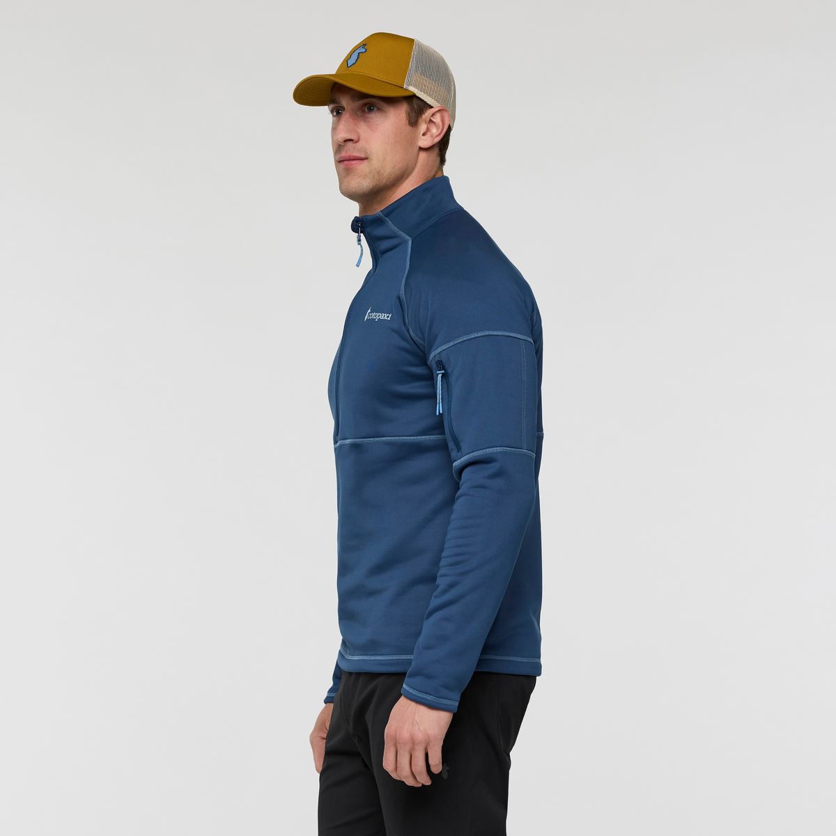 Tempa Fleece Half-Zip Pullover - Men's, Deep Sea, Model Jackson