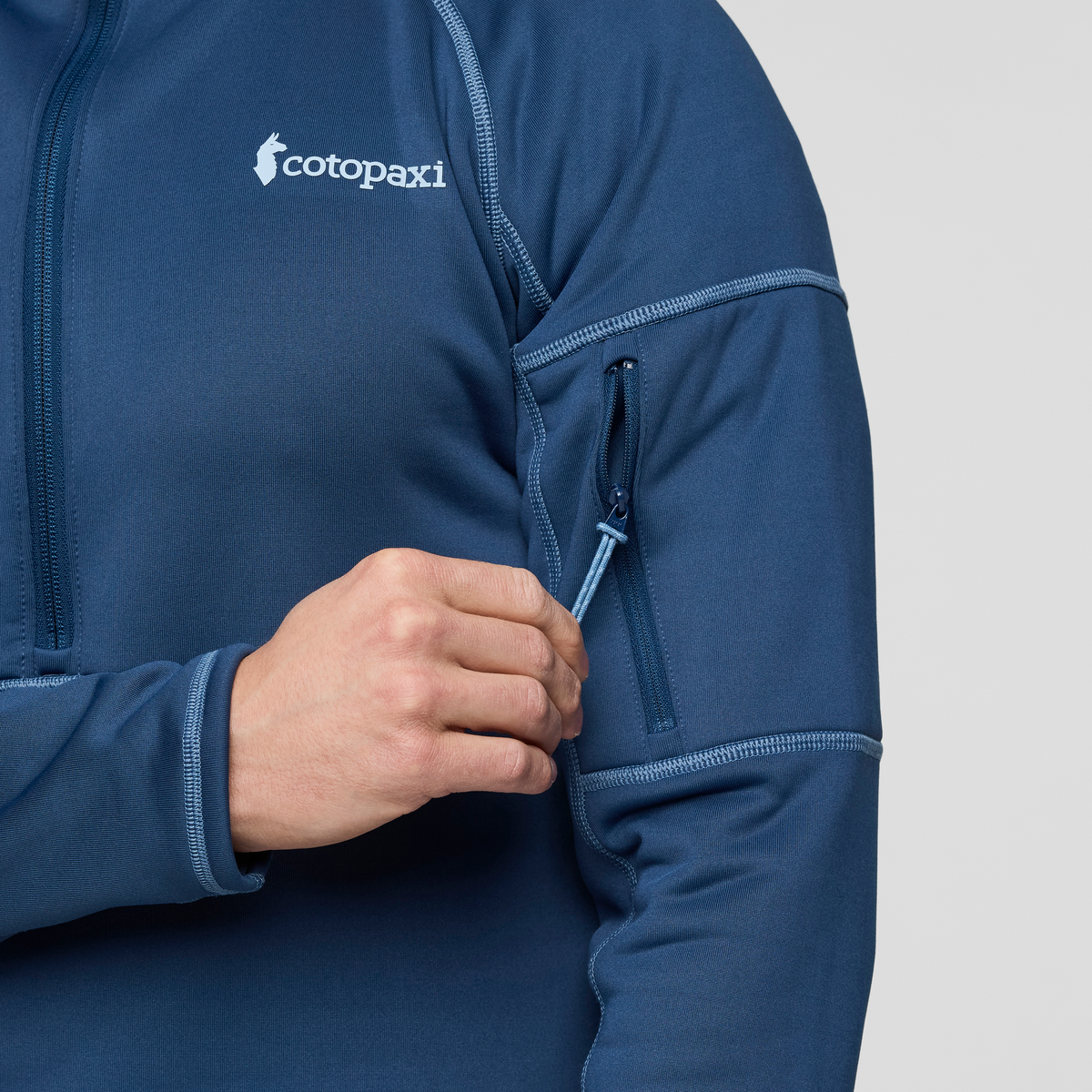 Tempa Fleece Half-Zip Pullover - Men's, Deep Sea, Model Jackson