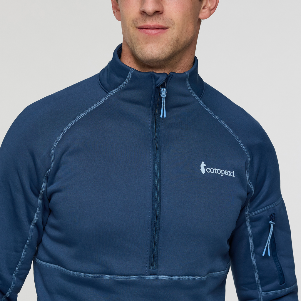 Tempa Fleece Half-Zip Pullover - Men's, Deep Sea, Model Jackson