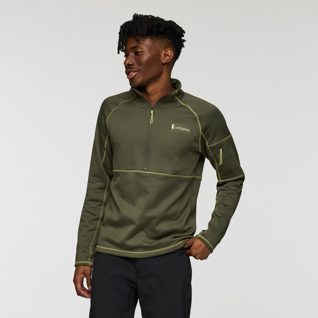Tempa Fleece Half-Zip Pullover - Men's, Fatigue, Model Kai