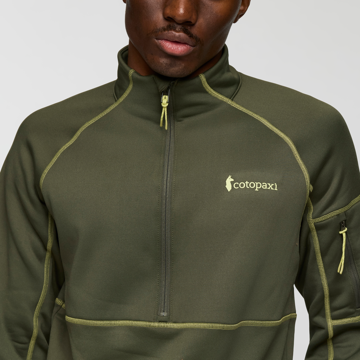 Tempa Fleece Half-Zip Pullover - Men's, Fatigue, Model Kai