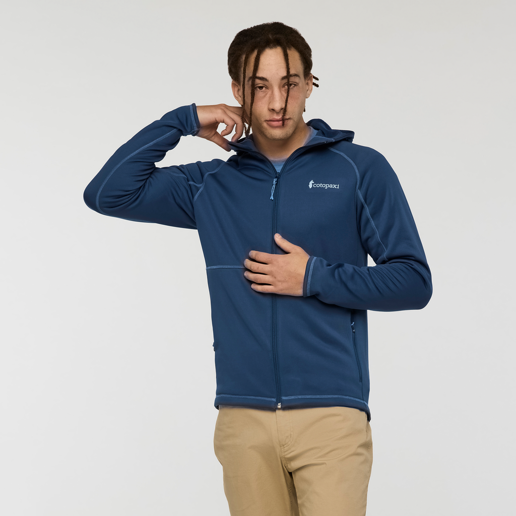Tempa Fleece Hooded Jacket - Men's, Deep Sea, Model Kai