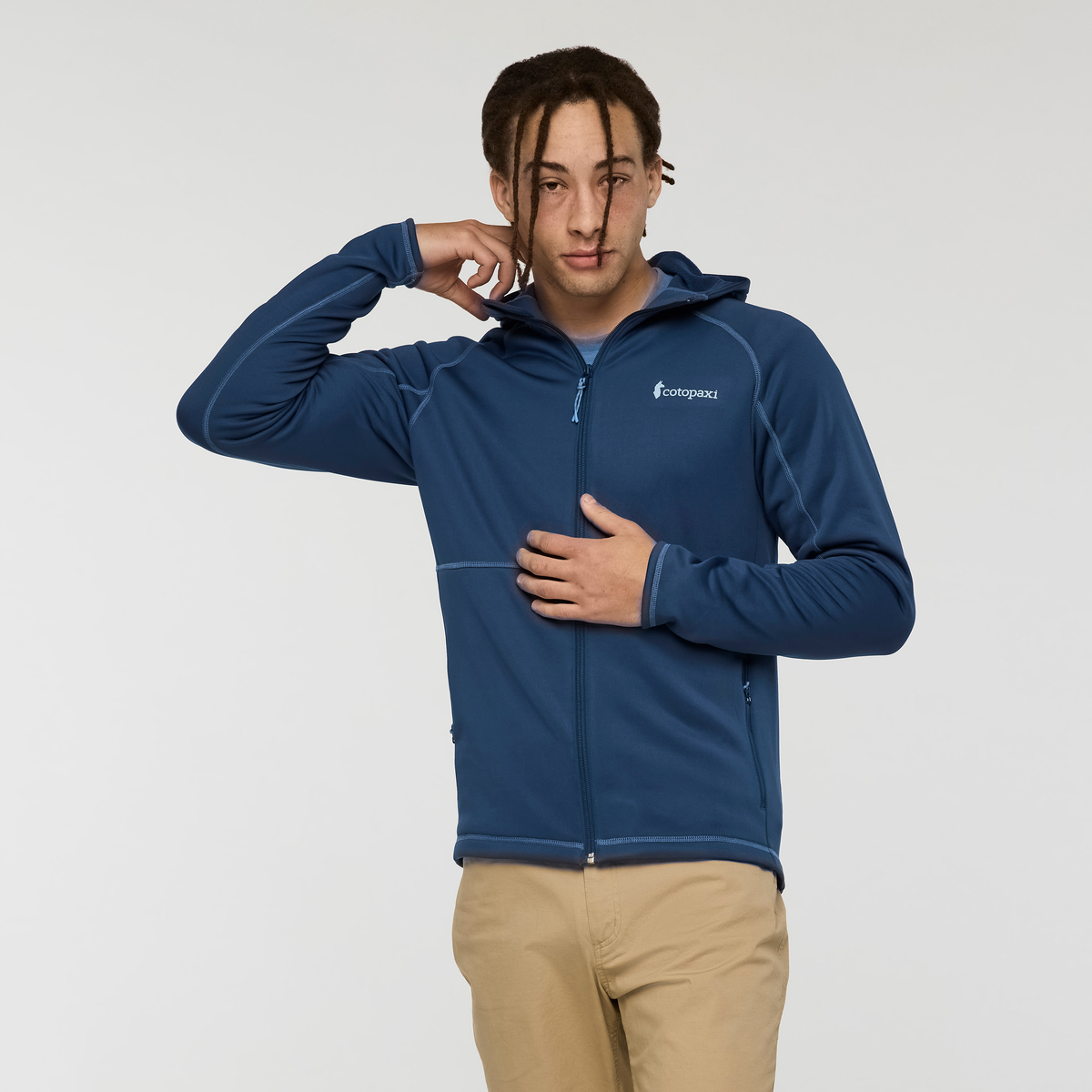 Tempa Fleece Hooded Jacket - Men's, Deep Sea, Model Kai