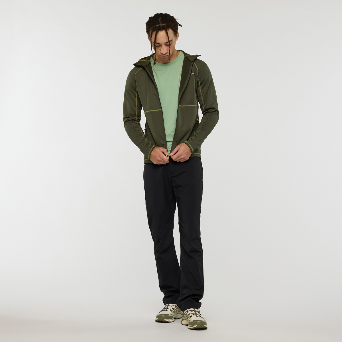 Tempa Fleece Hooded Jacket - Men's, Fatigue, Model Kai