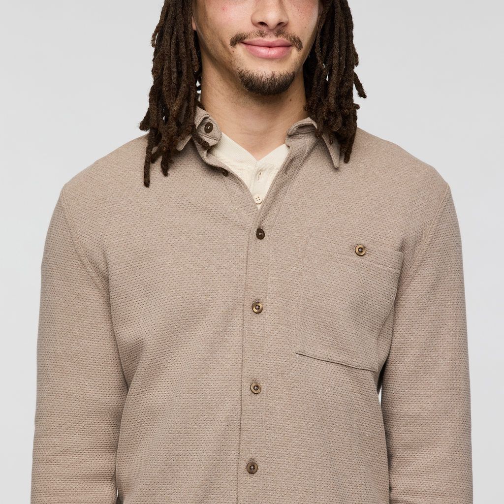 Tierno Button-Up Shirt - Men's, Heather Dune, Model Kai