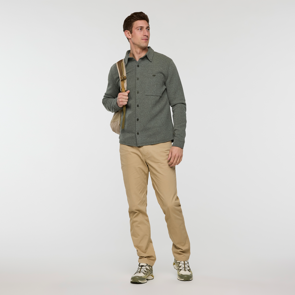 Tierno Button-Up Shirt - Men's, Heather Woods, Model Jackson