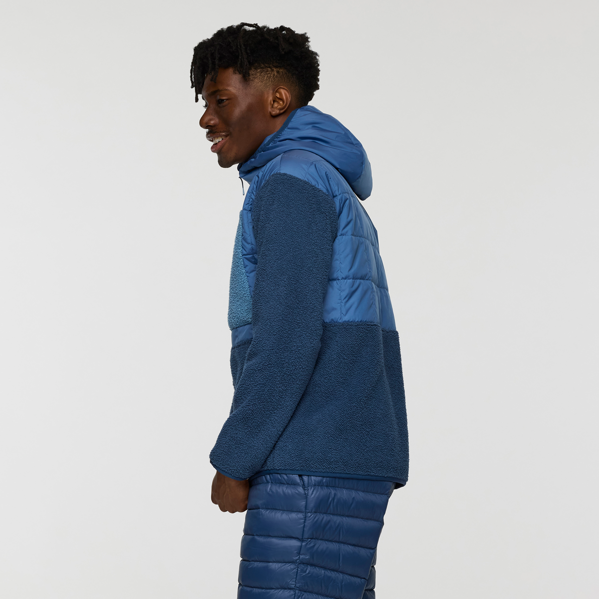 Trico Hybrid Hooded Jacket - Men's, Deep Sea, Model Nicolas