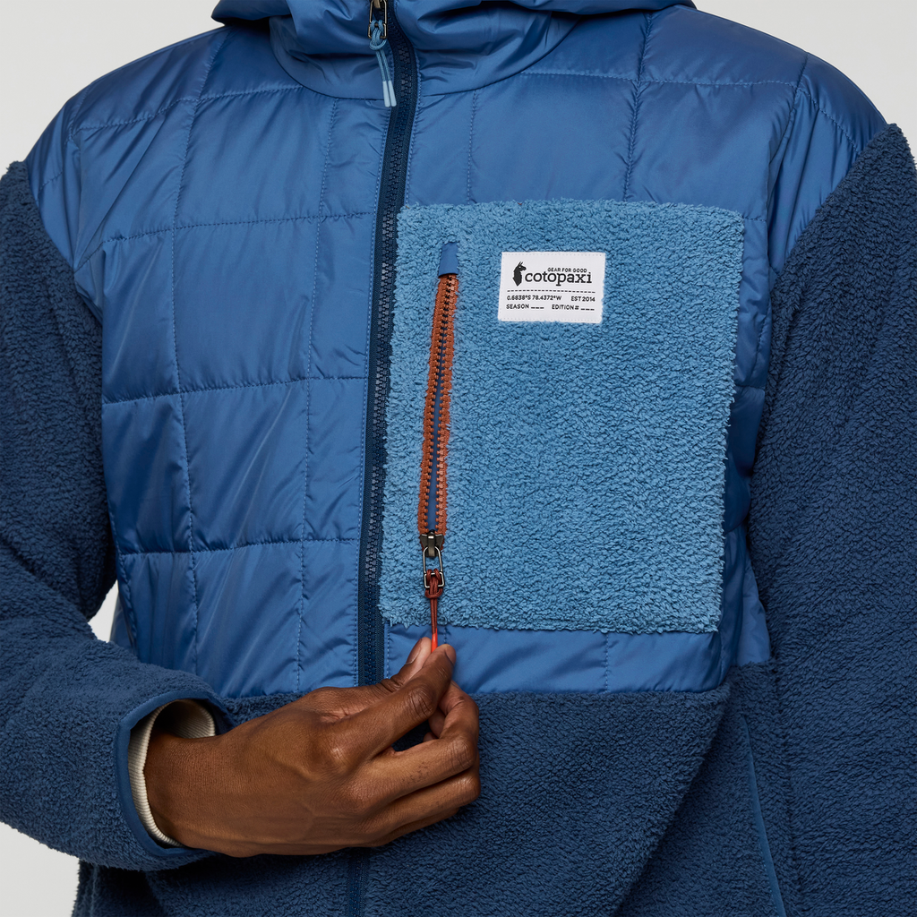 Trico Hybrid Hooded Jacket - Men's, Deep Sea, Model Nicolas