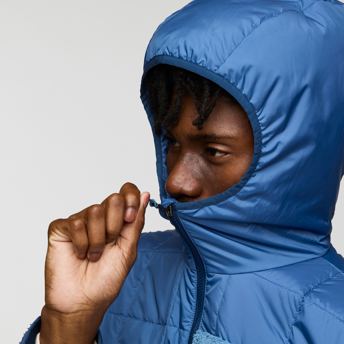 Trico Hybrid Hooded Jacket - Men's, Deep Sea, Model Nicolas