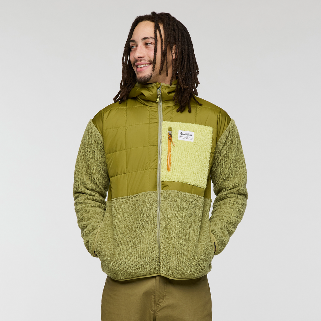 Trico Hybrid Hooded Jacket - Men's, Seed, Model Kai