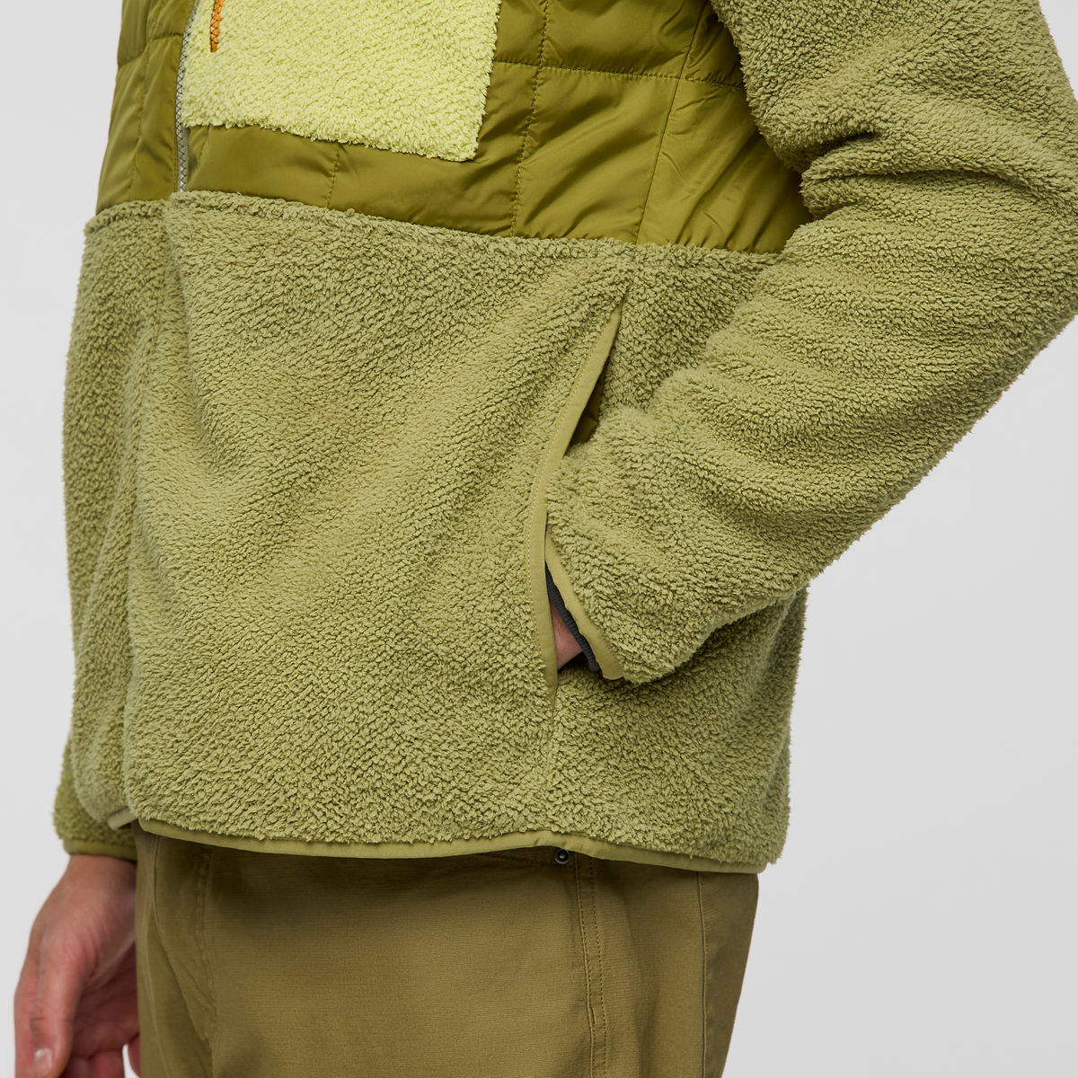 Trico Hybrid Hooded Jacket - Men's, Seed, Model Kai