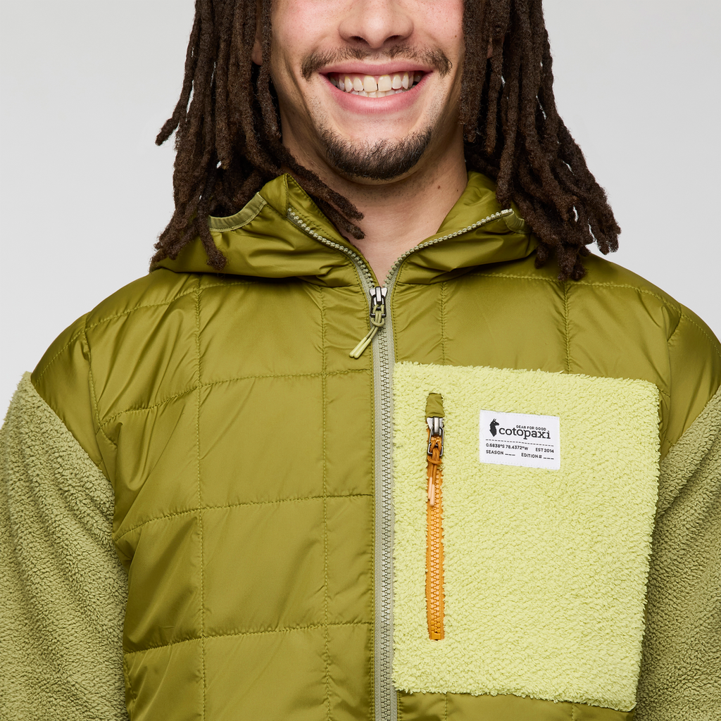 Trico Hybrid Hooded Jacket - Men's, Seed, Model Kai