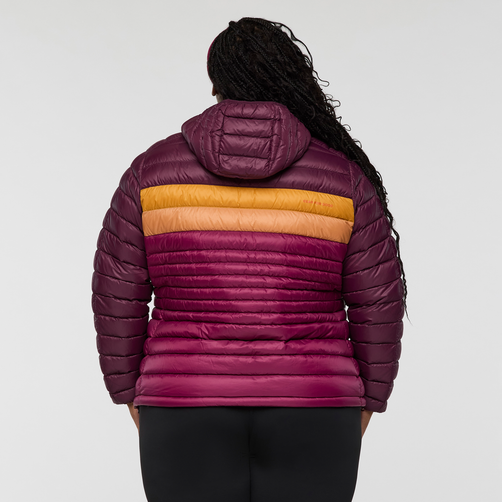 Fuego Down Hooded Jacket - Women's, Blackberry/Jam, Model Tanisha