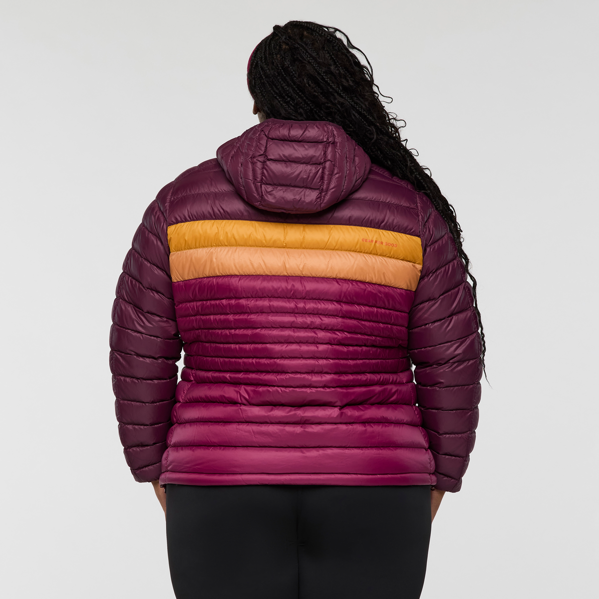 Fuego Down Hooded Jacket - Women's, Blackberry/Jam, Model Tanisha
