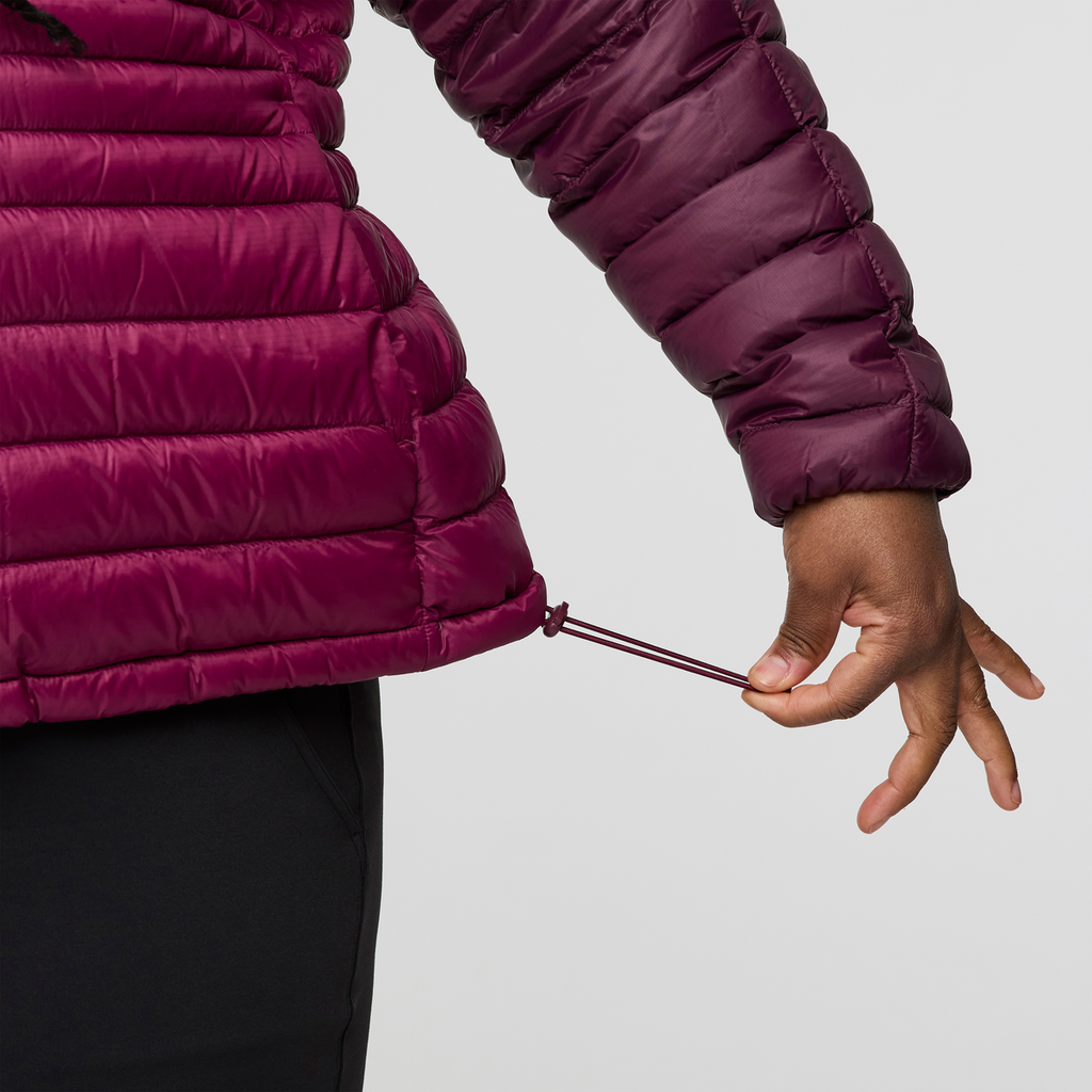 Fuego Down Hooded Jacket - Women's, Blackberry/Jam, Model Tanisha