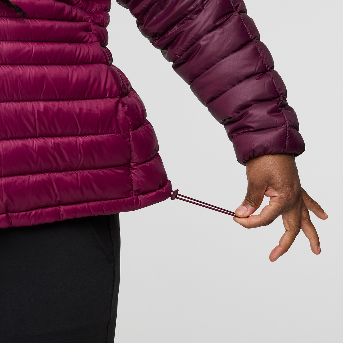 Fuego Down Hooded Jacket - Women's, Blackberry/Jam, Model Tanisha