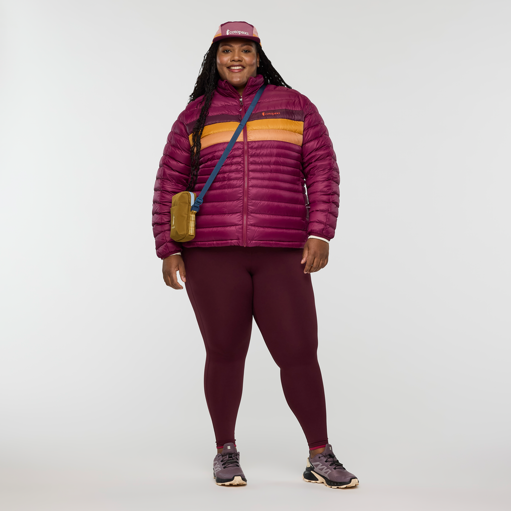 Fuego Down Jacket - Women's, Jam Stripes, Model Tanisha